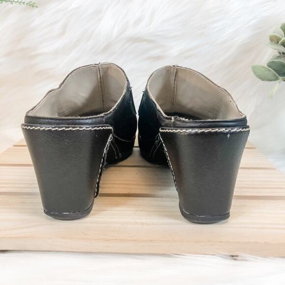 Docker's Leather Wedge Heel Mules Slides Womens Size 7.5M - Picture 5 of 7